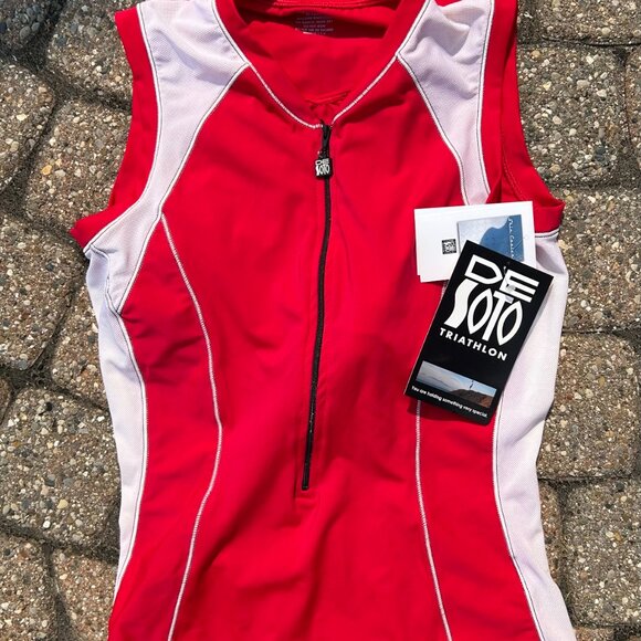 De Soto Triathlon Top and Bottom New With Tags Women Sz L Deadstock - Picture 1 of 9
